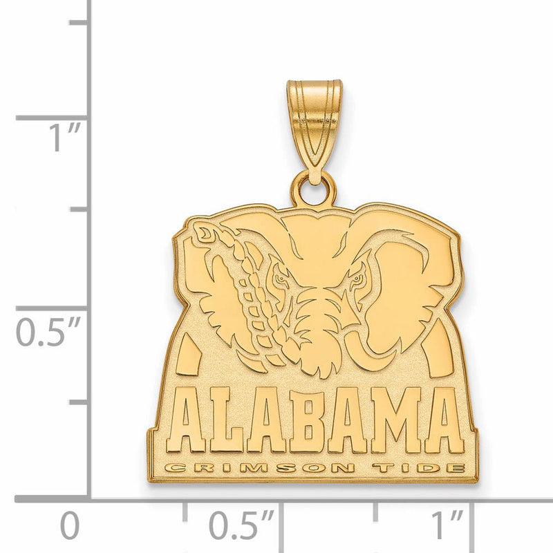 14k Gold Plated Silver U. of Alabama Large Logo Pendant