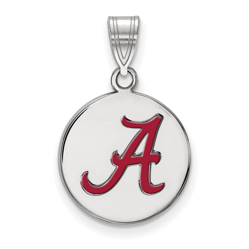 Sterling Silver U. of Alabama Medium Enamel Disc Pendant
