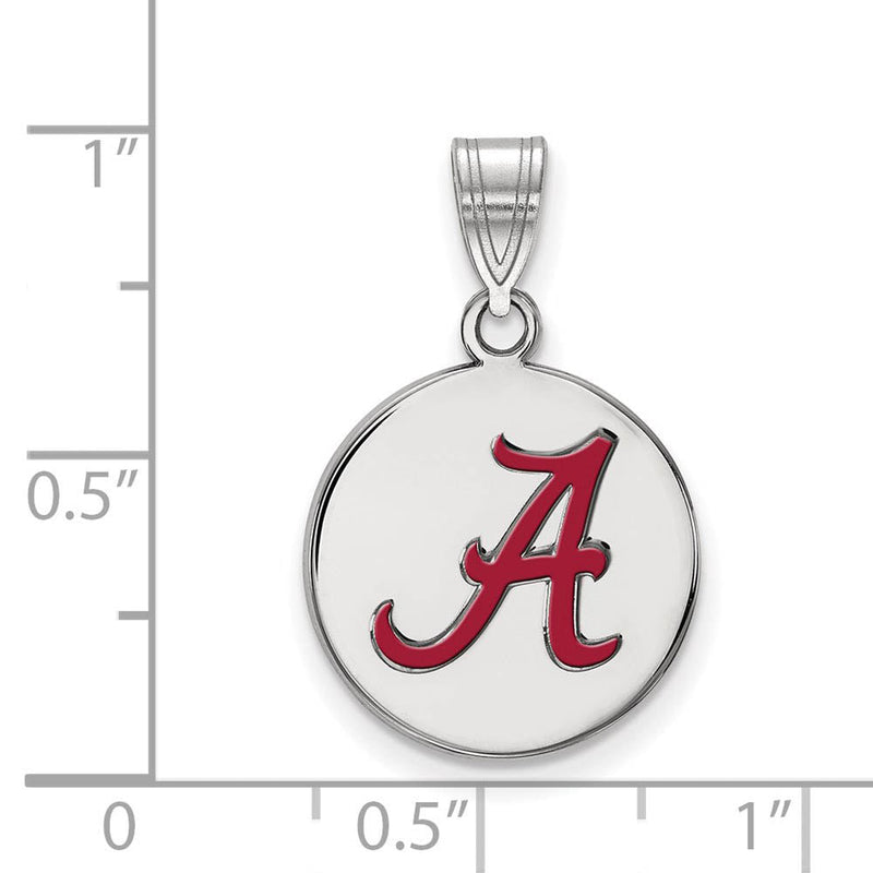Sterling Silver U. of Alabama Medium Enamel Disc Pendant