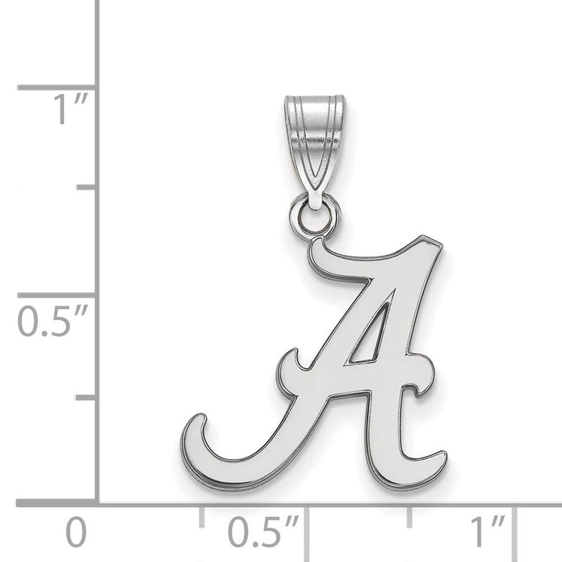10k White Gold U. of Alabama Medium Initial A Pendant