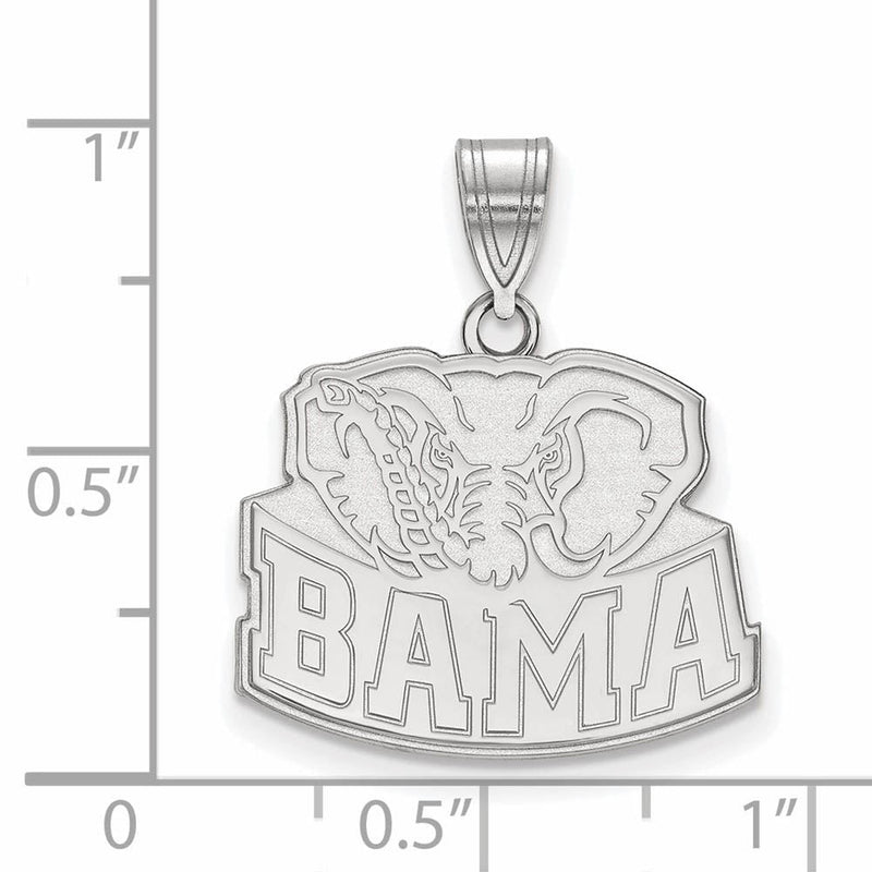 14k White Gold U. of Alabama Medium Pendant