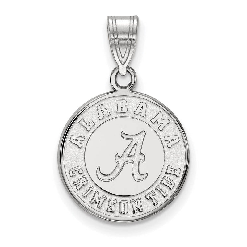 14k White Gold U. of Alabama Medium Disc Pendant