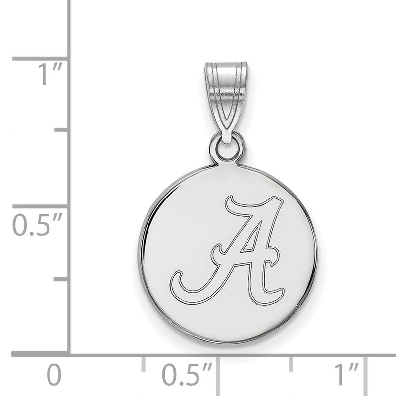 Sterling Silver U. of Alabama Medium Initial A Disc Pendant