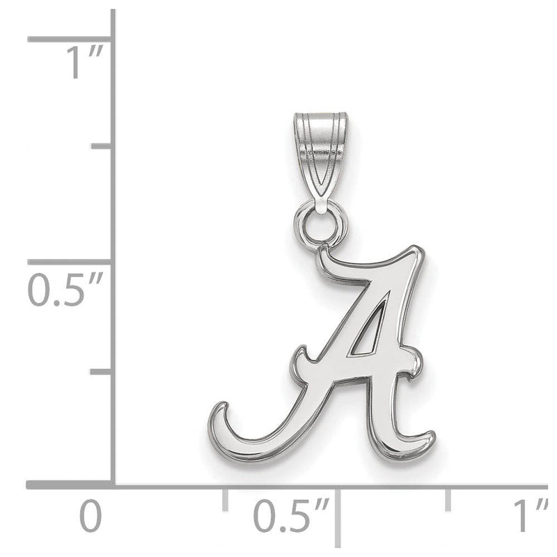 10k White Gold U. of Alabama Small Initial A Pendant
