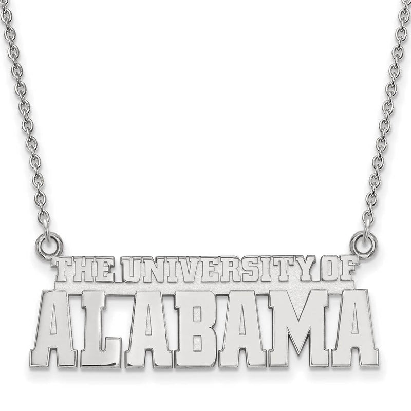 10k White Gold U. of Alabama Small Script Necklace