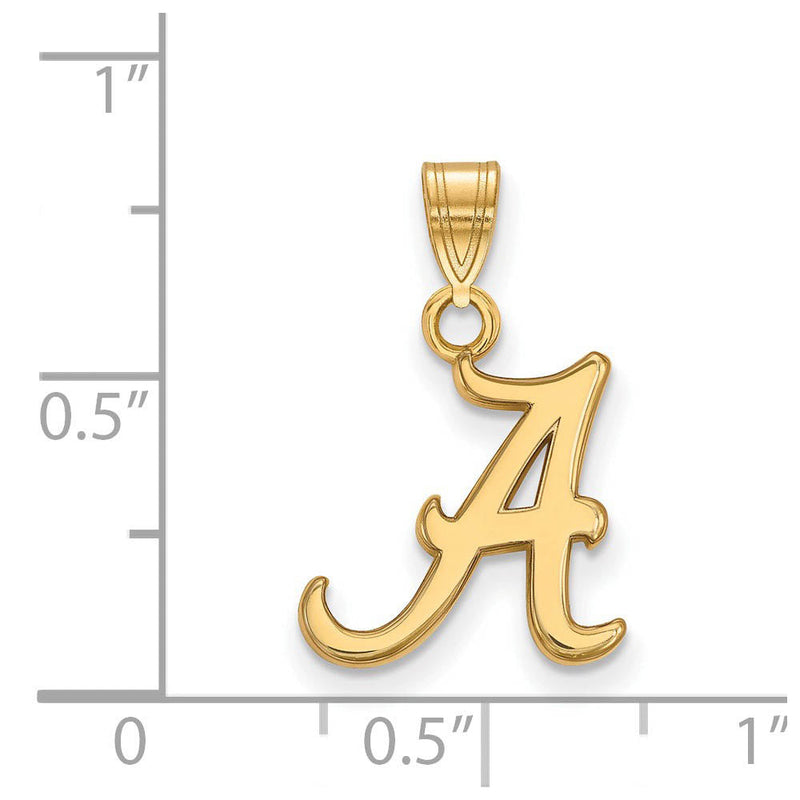 10k Yellow Gold U. of Alabama Small Initial A Pendant