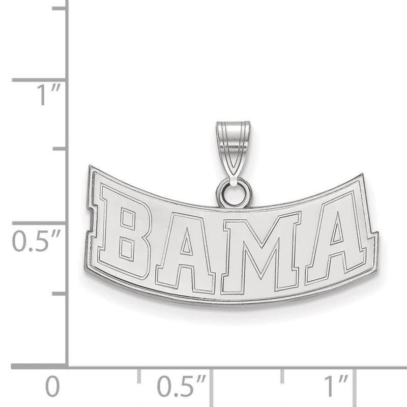 14k White Gold U. of Alabama Small 'BAMA' Pendant