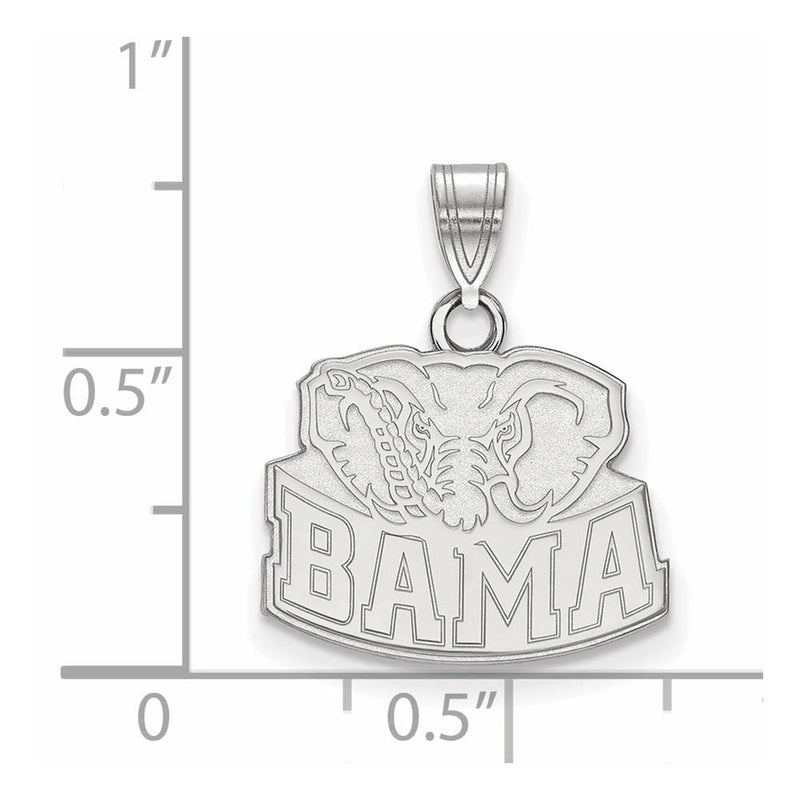 14k White Gold U. of Alabama Small 'BAMA' Logo Pendant