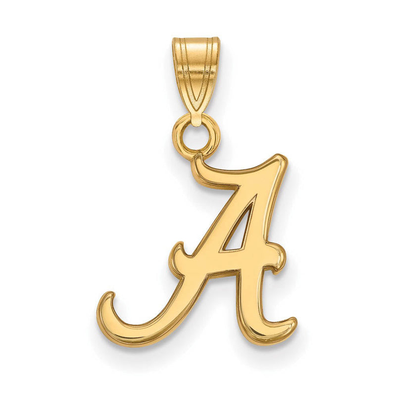 14k Gold Plated Silver U. of Alabama Small Initial A Pendant