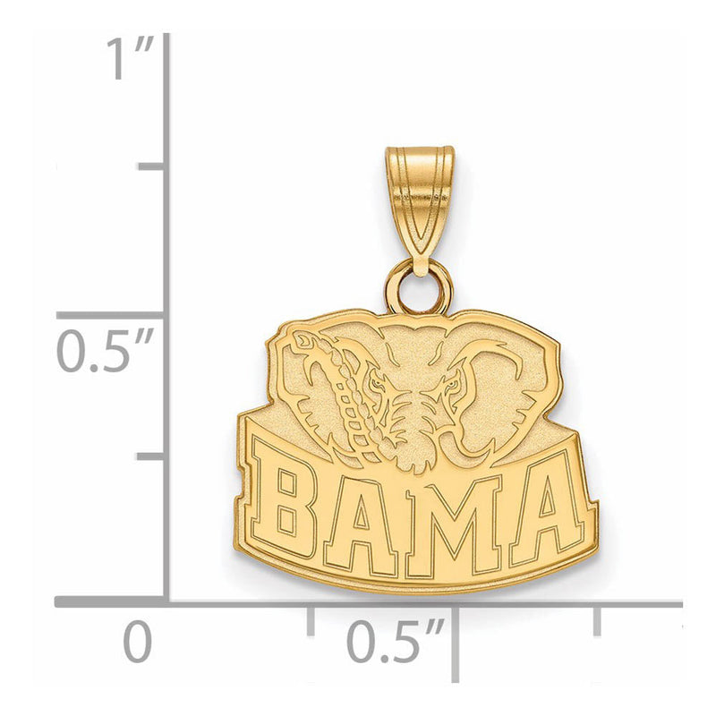 14k Gold Plated Silver U. of Alabama Small 'BAMA' Logo Pendant
