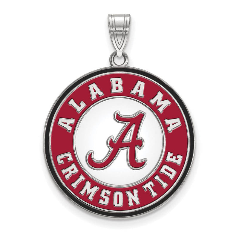 Sterling Silver U. of Alabama XL Enamel Disc Pendant