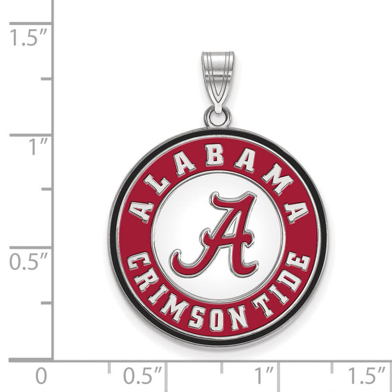 Sterling Silver U. of Alabama XL Enamel Disc Pendant