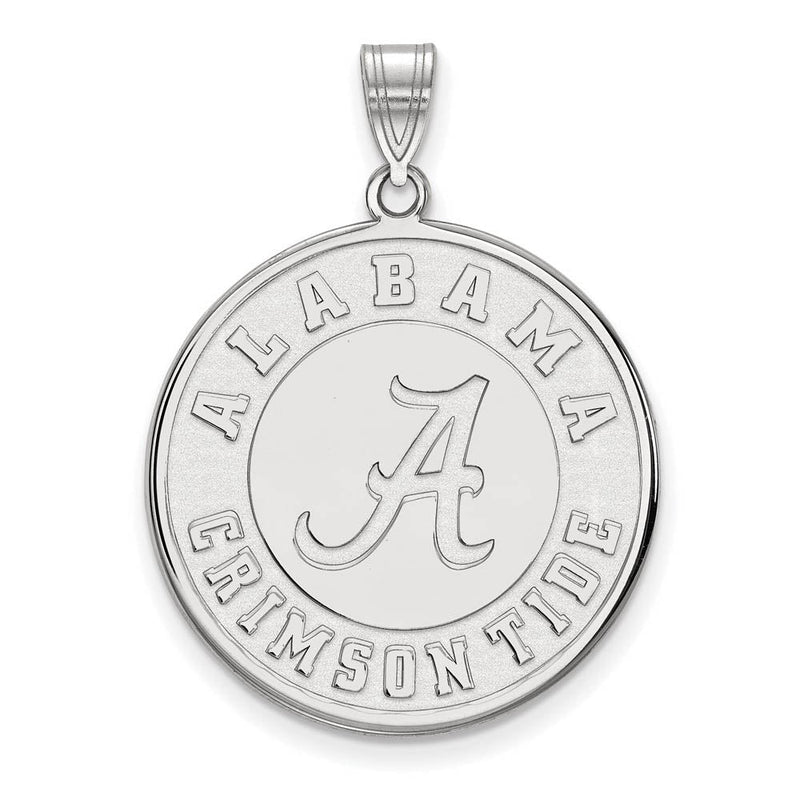 14k White Gold U. of Alabama XL Disc Pendant