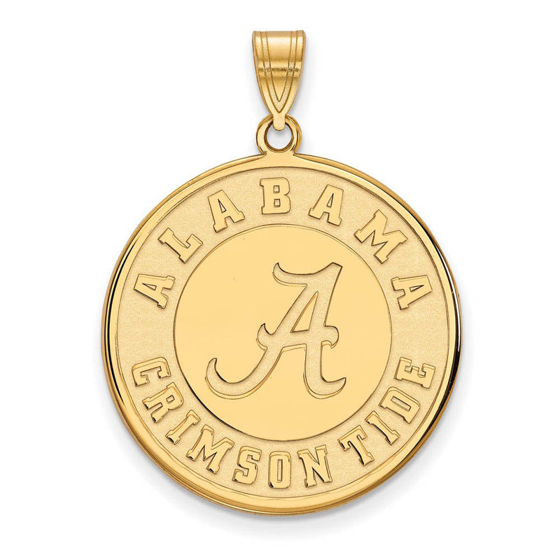 14k Gold Plated Silver U. of Alabama XL Disc Pendant