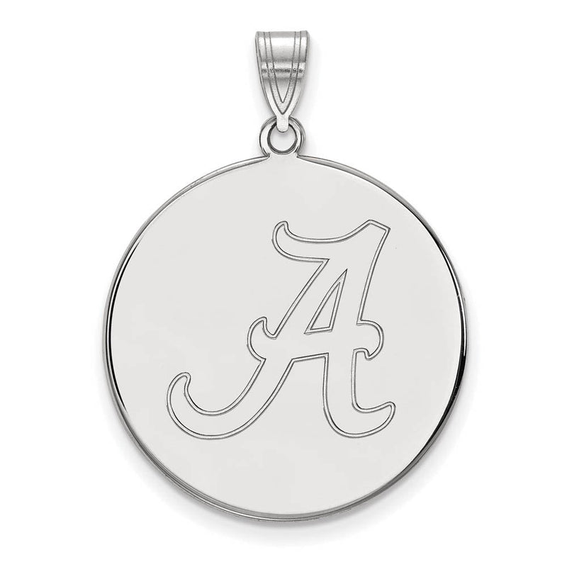 Sterling Silver U. of Alabama XL Initial A Disc Pendant
