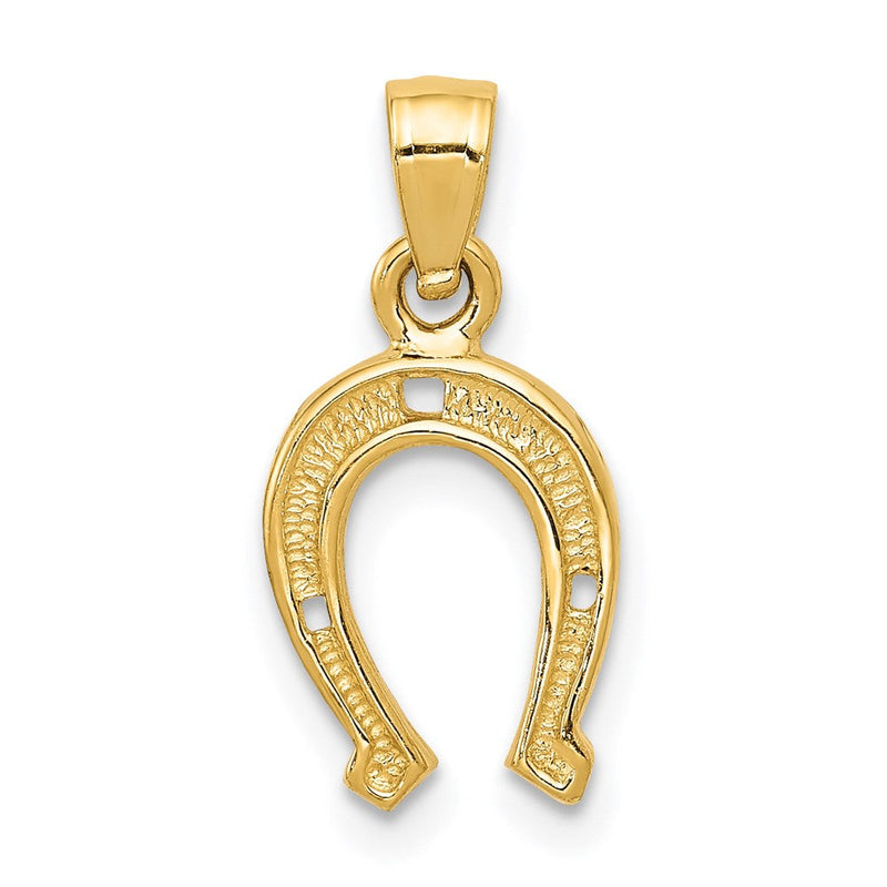 14k Yellow Gold Horse Shoe Pendant, 9mm