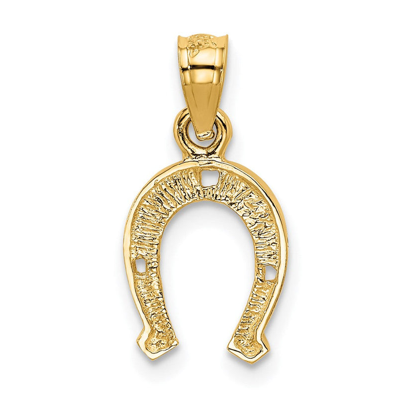14k Yellow Gold Horse Shoe Pendant, 9mm