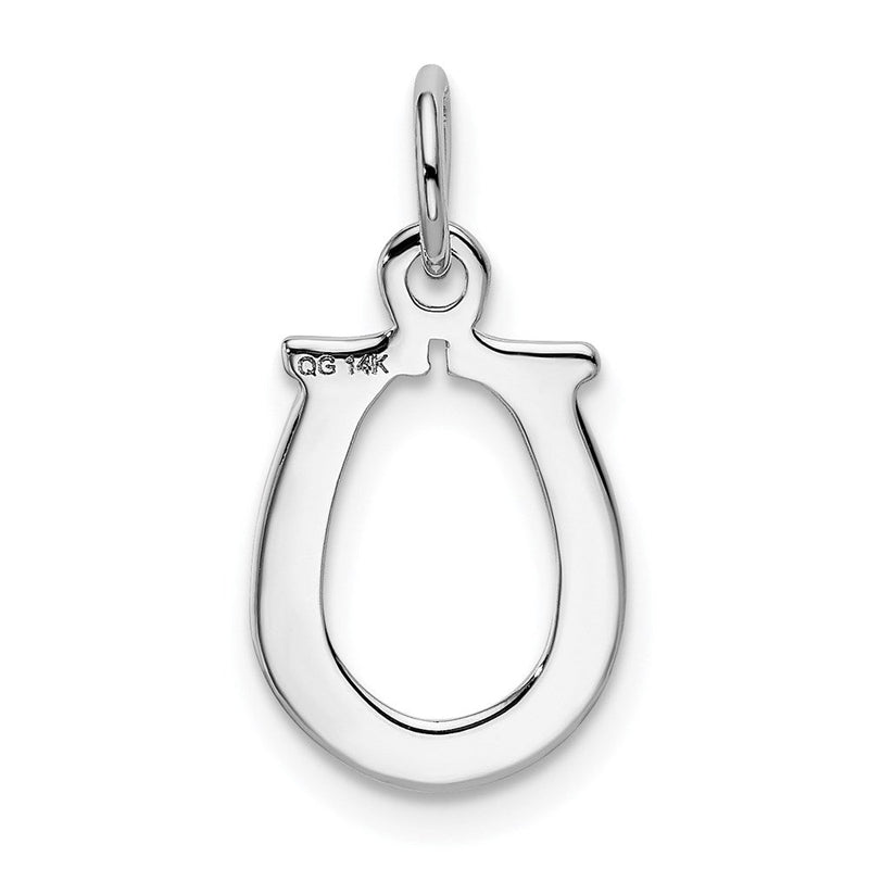 14k White or Yellow Gold Horseshoe Charm or Pendant, 10mm (3/8 inch)