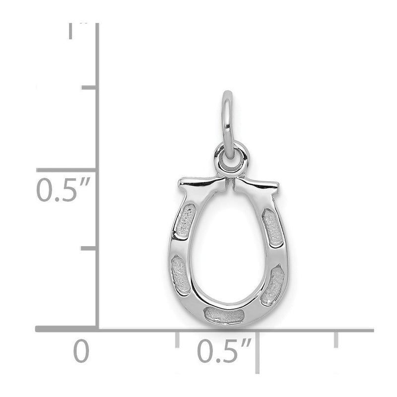 14k White or Yellow Gold Horseshoe Charm or Pendant, 10mm (3/8 inch)