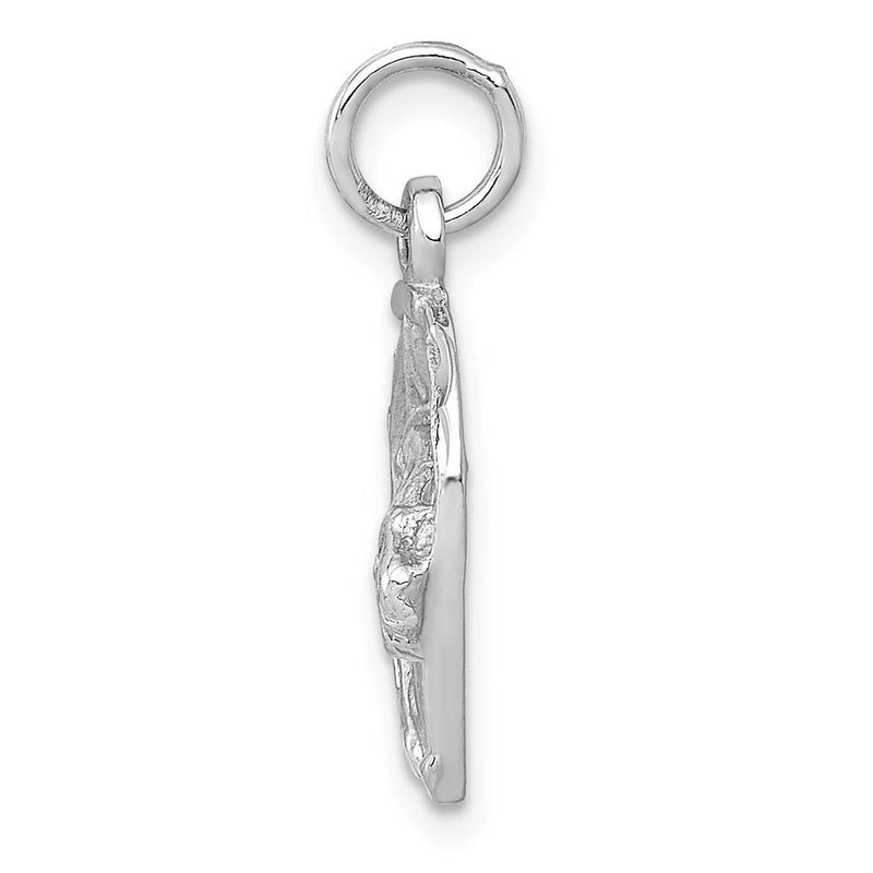 14k Yellow or White Gold Horse Head & Horseshoe Charm or Pendant, 13mm