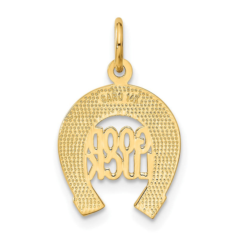 14k White or Yellow Gold Good Luck Horseshoe Charm or Pendant, 13mm