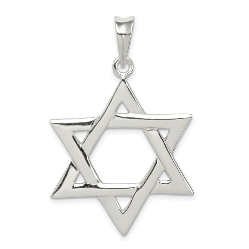 Sterling Silver Large Star Of David Pendant, 28 x 45mm