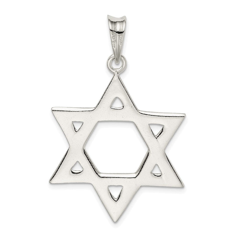 Sterling Silver Large Star Of David Pendant, 28 x 45mm