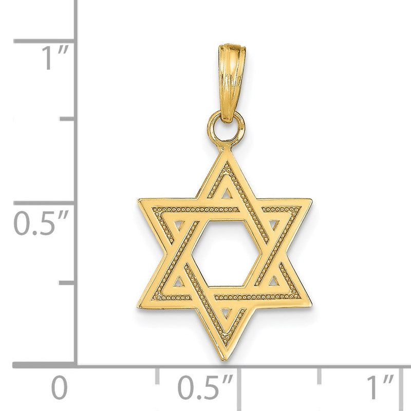 14k Yellow Gold Star of David Pendant