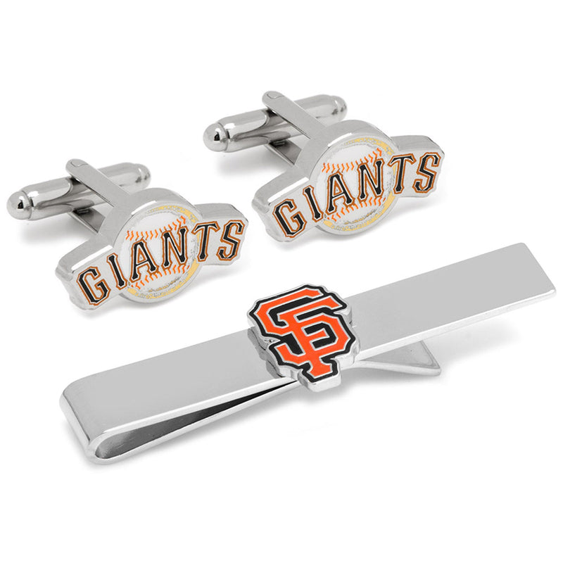 MLB San Francisco Giants Baseball Cufflinks and Tie Bar Gift Set
