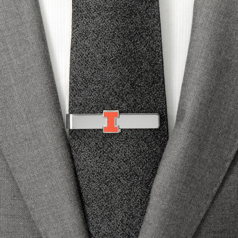 NCAA University of Illinois Cufflinks and Tie Bar Gift Set