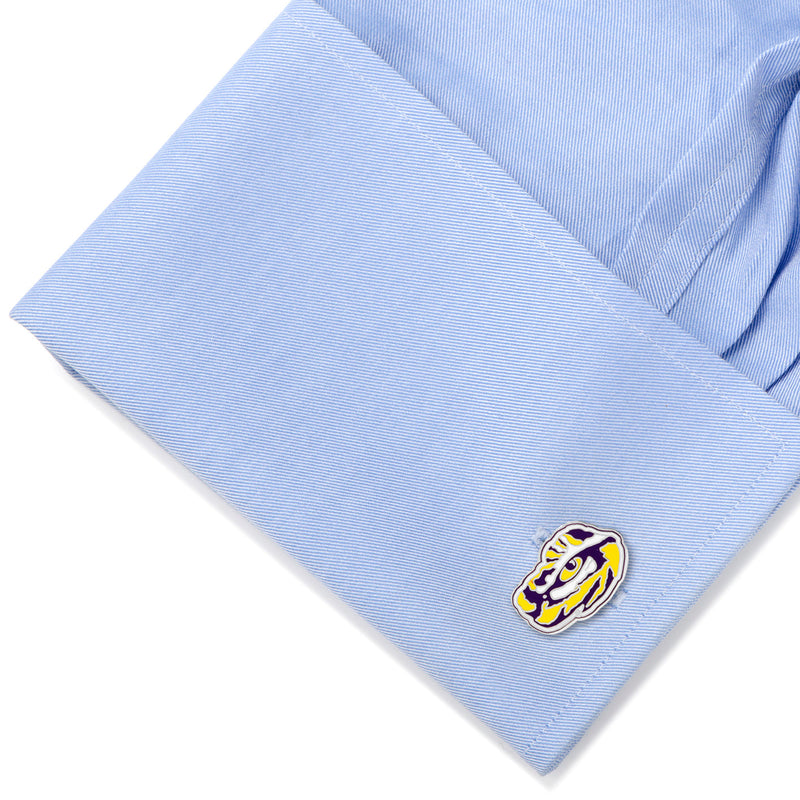 NCAA LSU Tiger's Eye Cufflinks and Tie Bar Gift Set