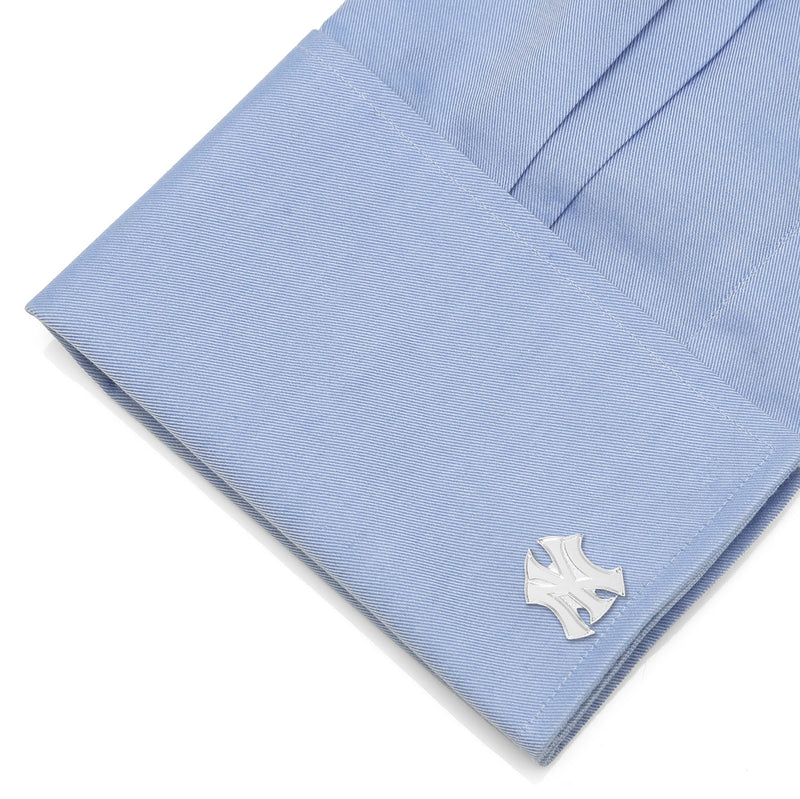MLB New York Yankees Silver Logo Cufflinks