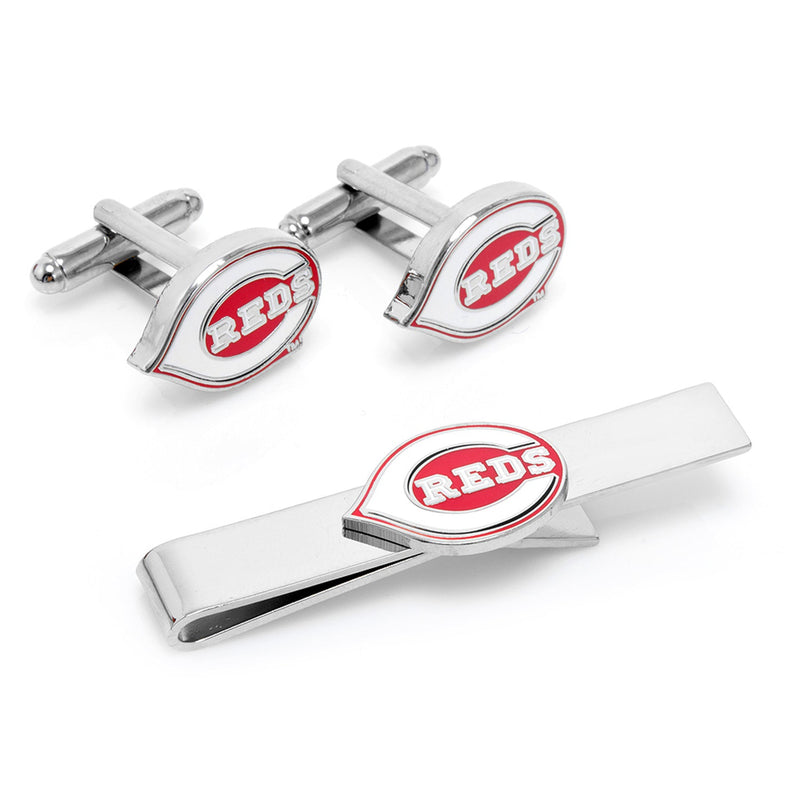 Cincinnati Reds Cufflinks and Tie Bar Gift Set