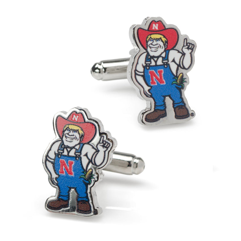 NCAA Nebraska Herbie Husker Mascot Cufflinks