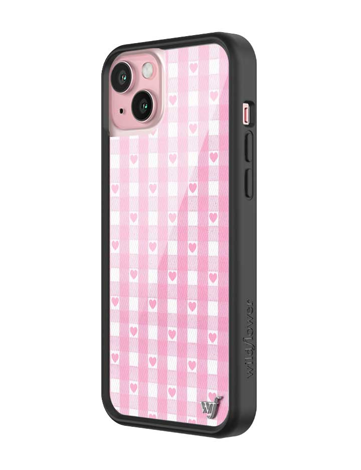 Gingham Hearts | Pink iPhone Case
