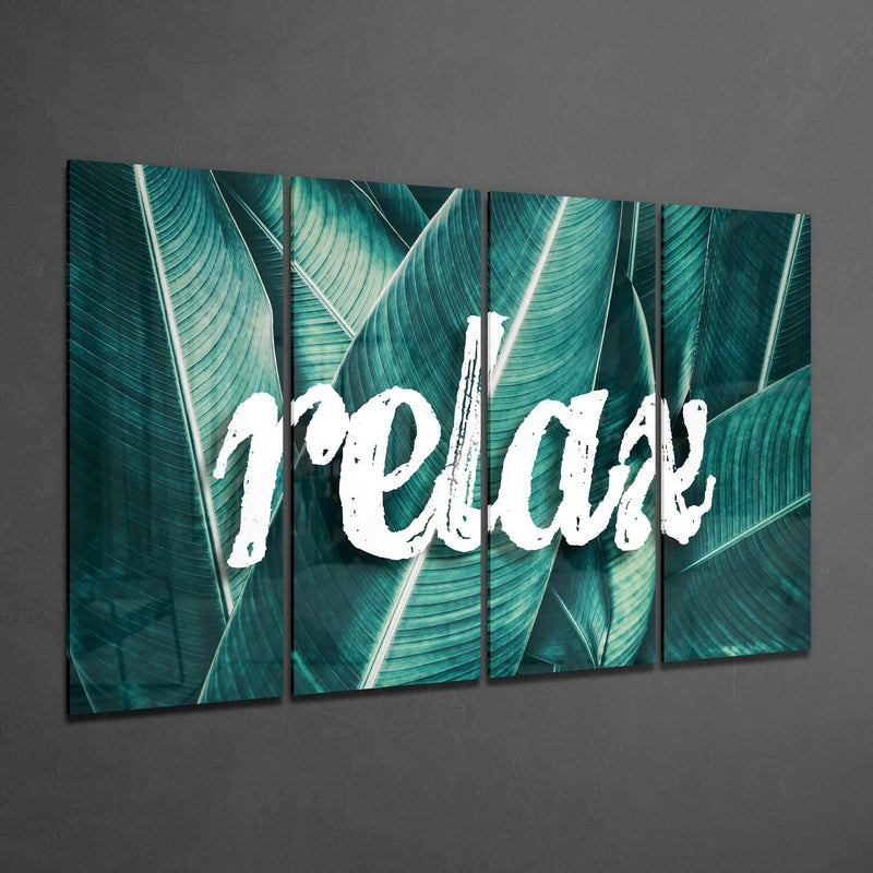 Relax 4 Pieces Mega Glass Wall Art (59"x36")