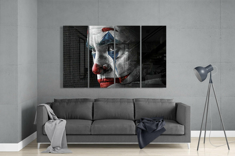 Joker 4 Pieces Mega Glass Wall Art (59"x36")