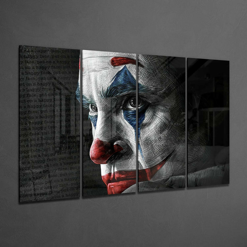 Joker 4 Pieces Mega Glass Wall Art (59"x36")