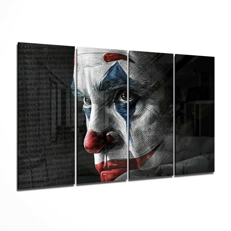 Joker 4 Pieces Mega Glass Wall Art (59"x36")