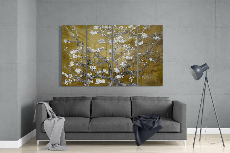 Sakura 4 Pieces Mega Glass Wall Art (59"x36")