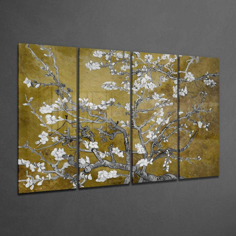 Sakura 4 Pieces Mega Glass Wall Art (59"x36")