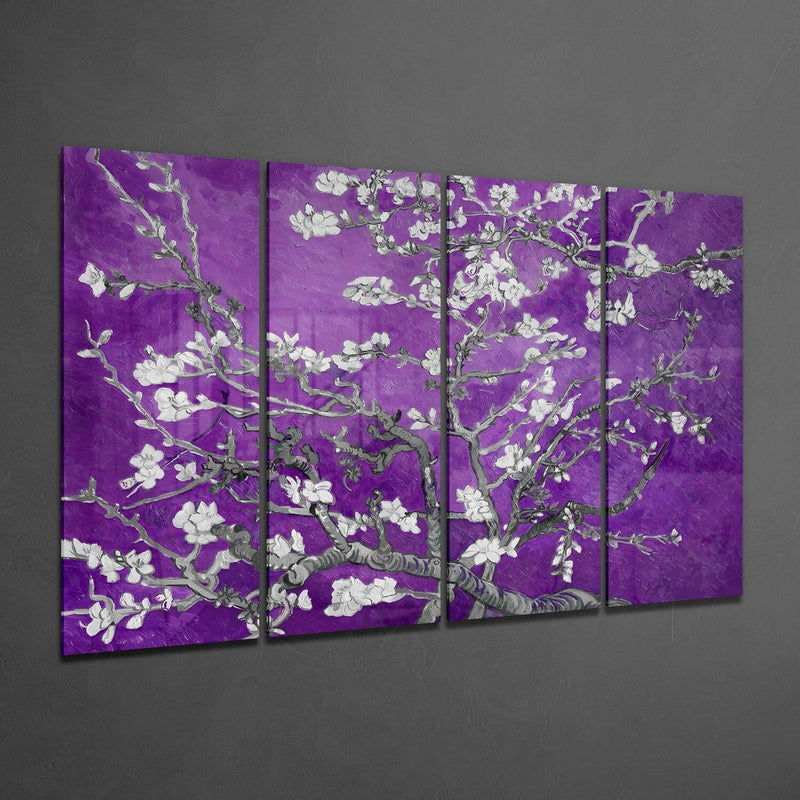 Sakura 4 Pieces Mega Glass Wall Art (59"x36")