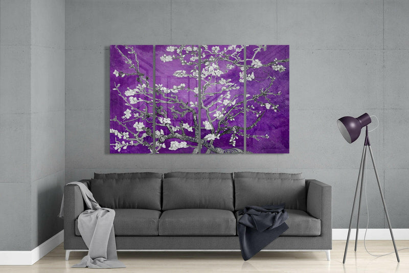 Sakura 4 Pieces Mega Glass Wall Art (59"x36")