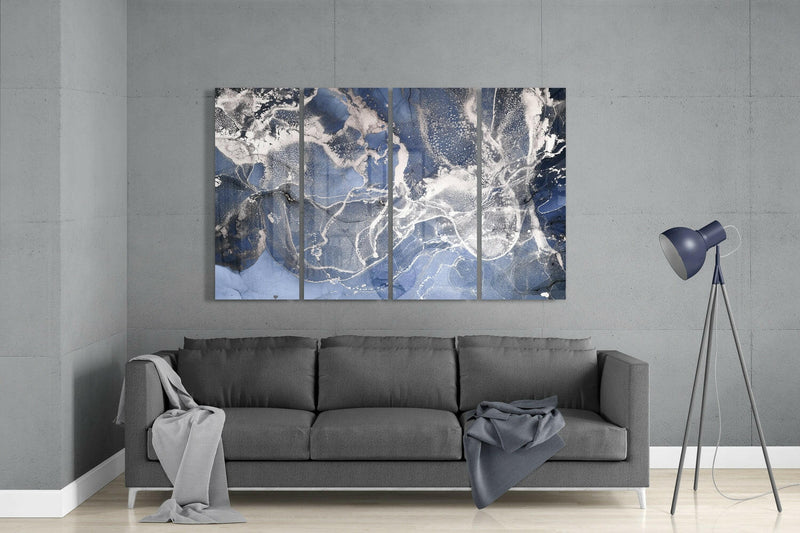 Marble 4 Pieces Mega Glass Wall Art (59"x36")