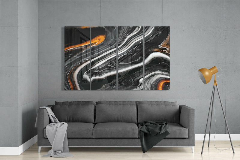Marble Lava 4 Pieces Mega Glass Wall Art (59"x36")