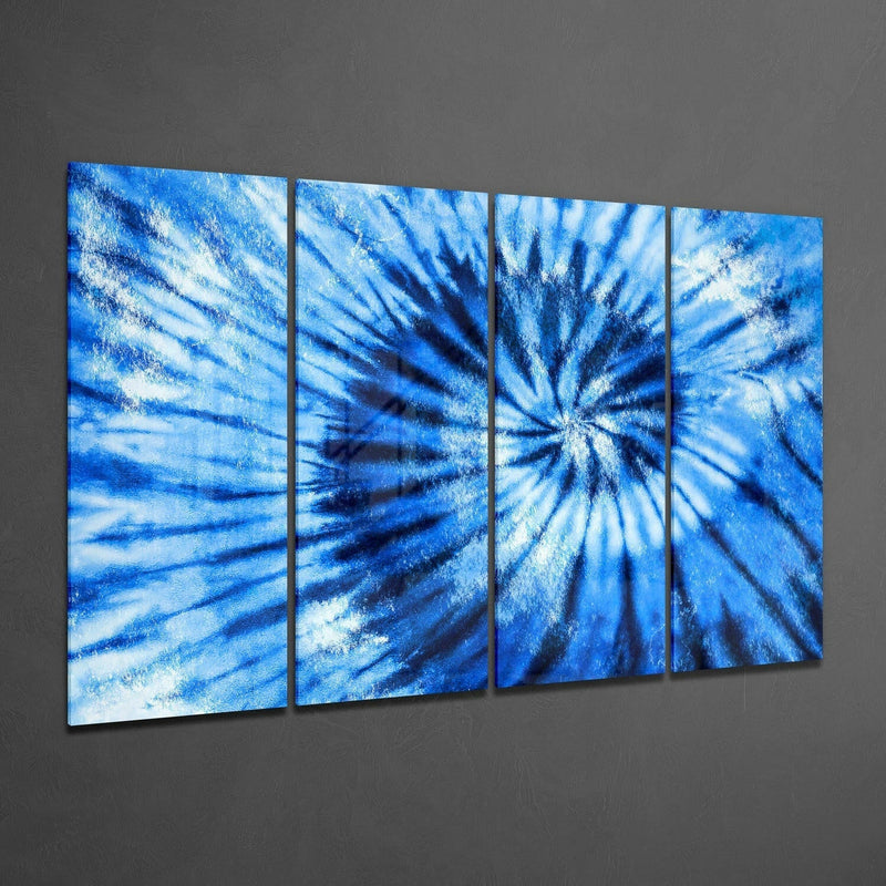Blue Spiral 4 Pieces Mega Glass Wall Art (59"x36")