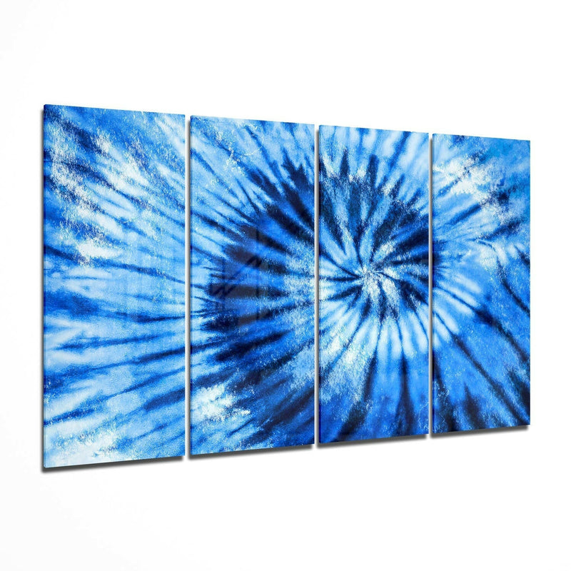 Blue Spiral 4 Pieces Mega Glass Wall Art (59"x36")