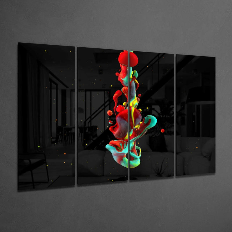 Color Mix 4 Pieces Mega Glass Wall Art (59"x36")