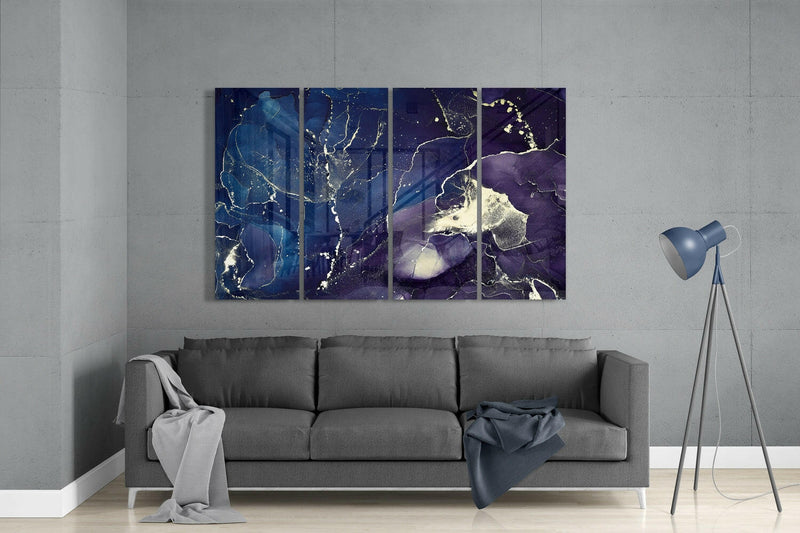 Marble 4 Pieces Mega Glass Wall Art (59"x36")