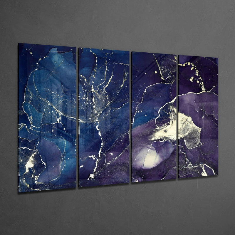 Marble 4 Pieces Mega Glass Wall Art (59"x36")